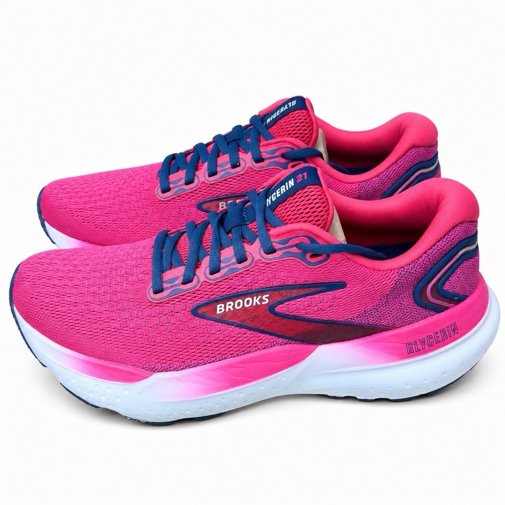 Brooks Glycerin GTS 21 Raspberry Estate Blue Women's Size 9.5 Running Shoes